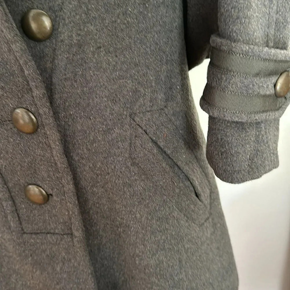 Rebecca Taylor  0 wool military style jacket metal buttons great pre owned cond - Picture 5 of 6